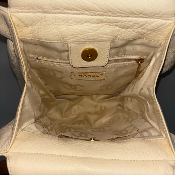 CHANEL Hand Bag Leather White Gold - Picture 4 of 13